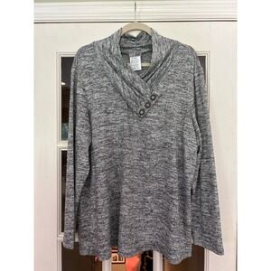 ZOE by Michael Philips XXL Heather Gray Shawl Collar Neck Top NWT Orig. 120